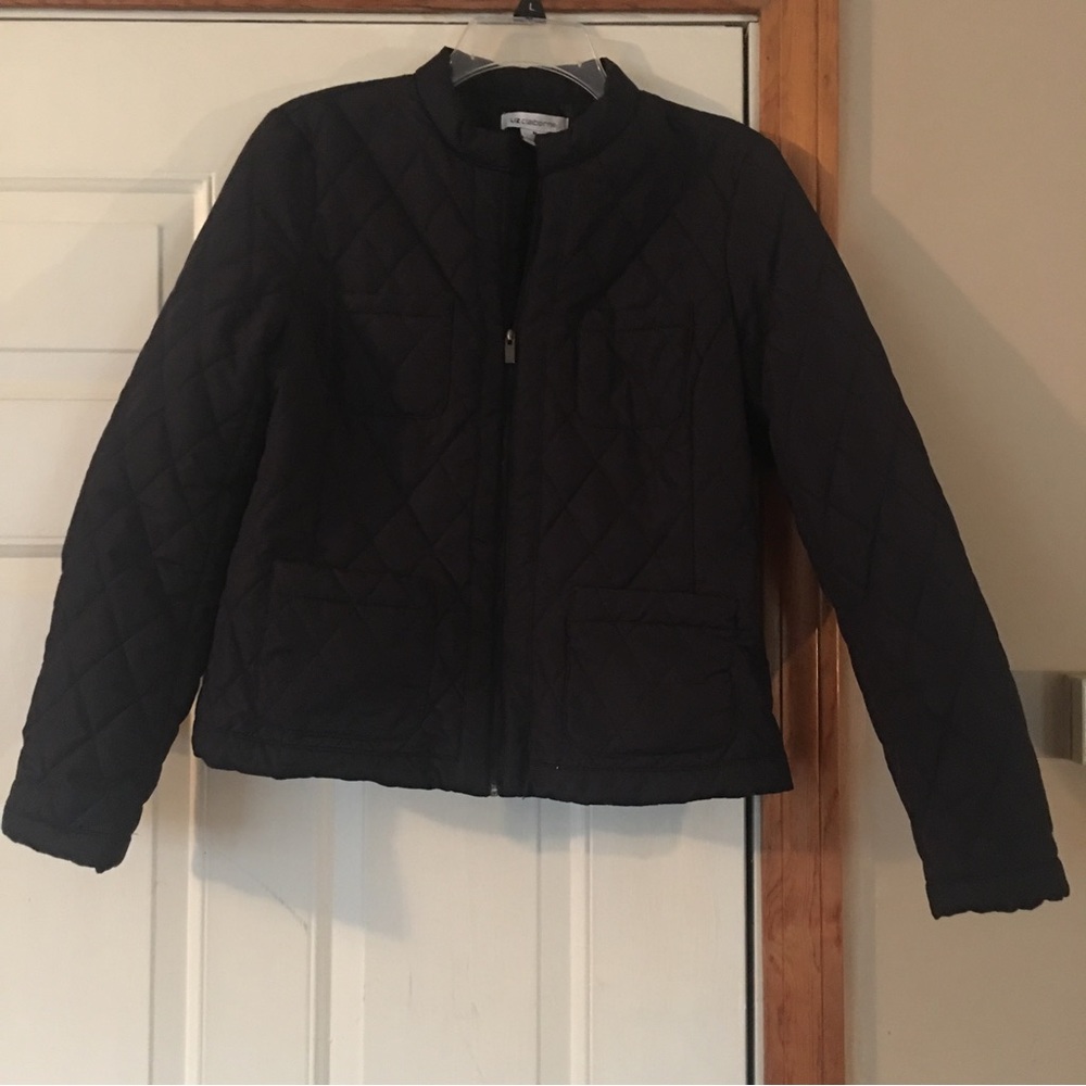 Liz Claiborne dark blue quilted short coat - Picture 11 of 11